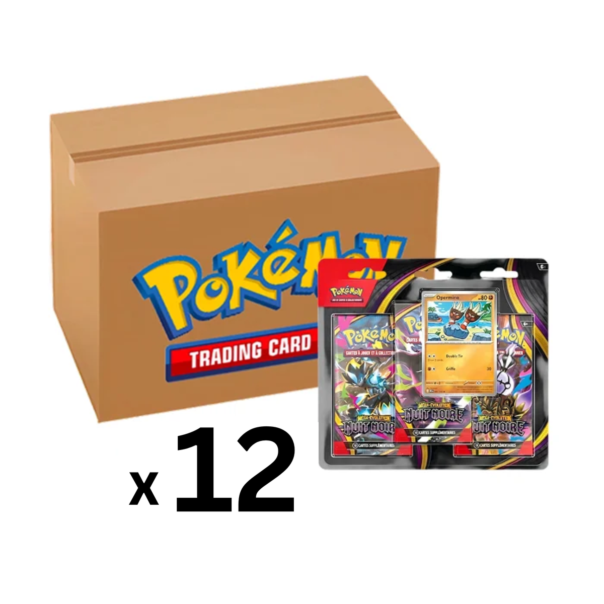 Carton de 12 Tripack Méga Evolution - Nuit Noire
